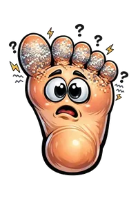 Cartoon foot with numb tingling toes